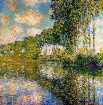  POP Oil Painting - Poplars on the Banks of the River Epte Claude Monet Landscapes
